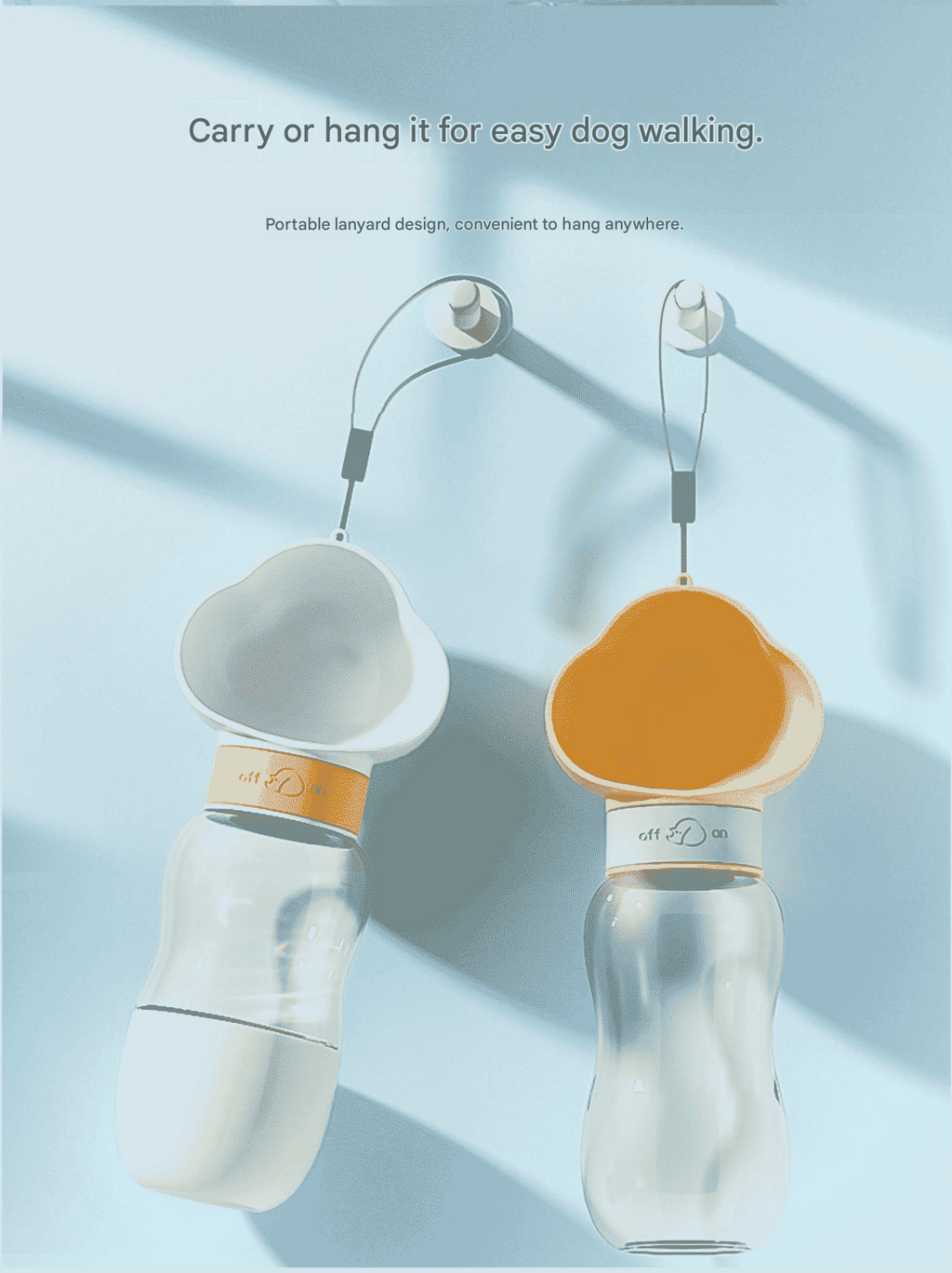 650ml Portable Dog Water Bottle – Yellow