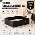 Small Foldable Travel Cat Litter Box – Black