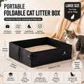 Large Foldable Travel Cat Litter Box – Black