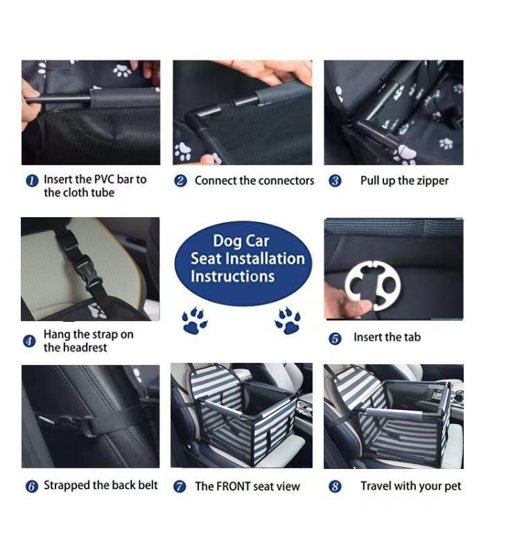 Waterproof Pet Car Booster Seat – Striped