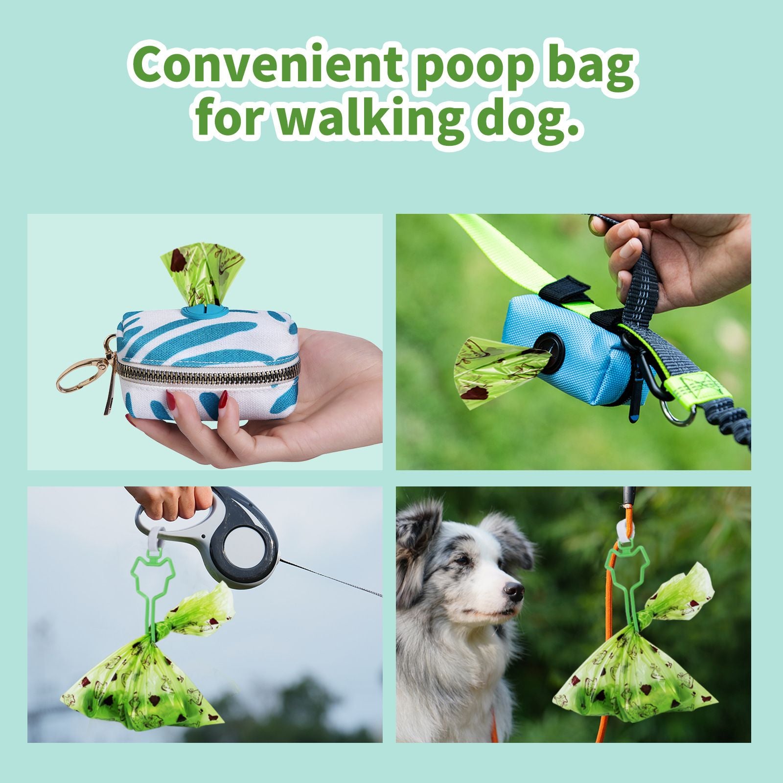 12-Roll Degradable Dog Waste Bags with Dispenser